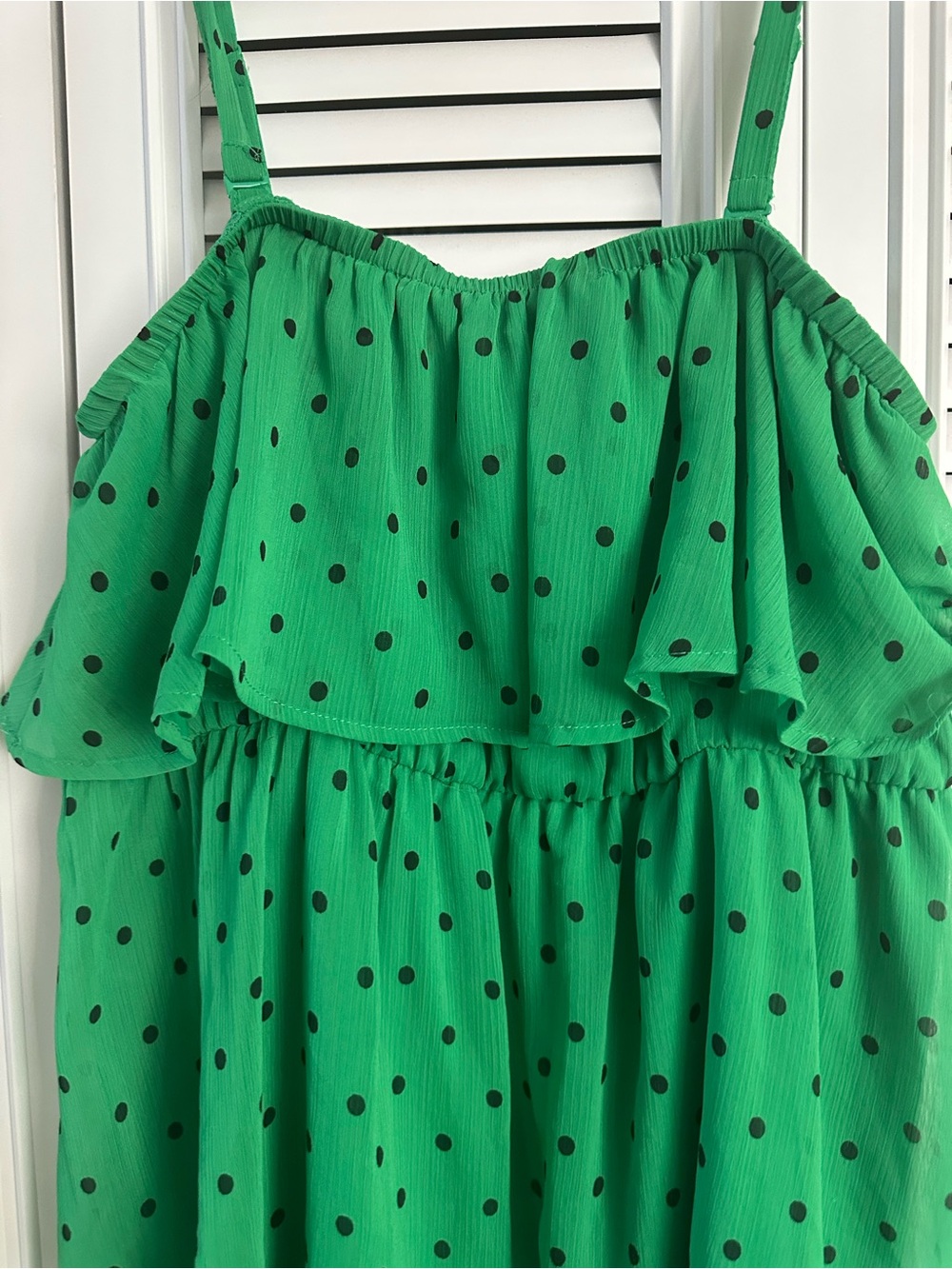 Torrid Green Polka Dot Chiffon Babydoll Tank Top Size 1X - Picture 3 of 5